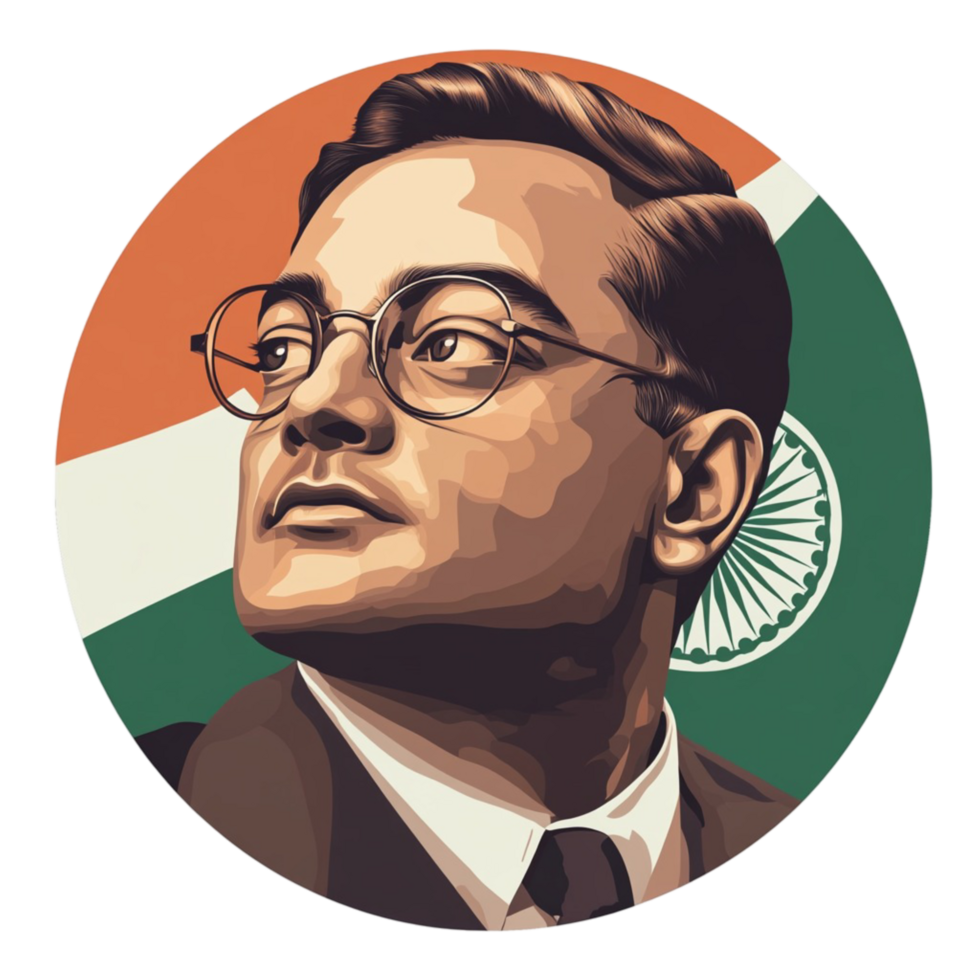Portrait of Indian freedom fighter on historical national leader png