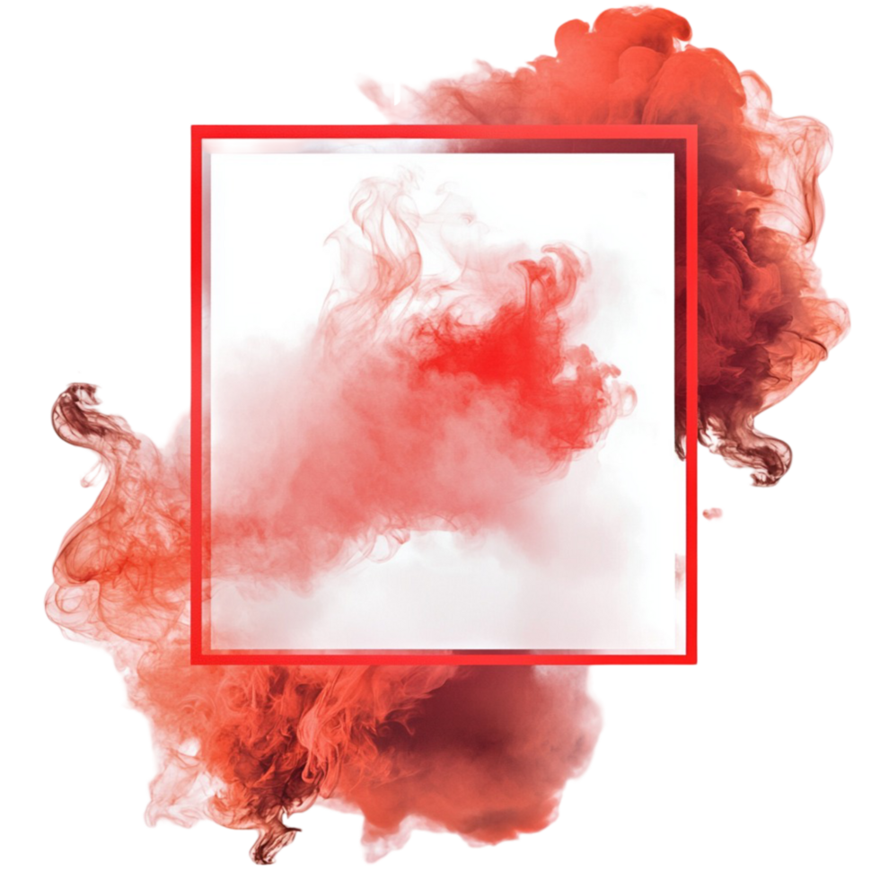 Red ink smoke cloud on abstract istic element png