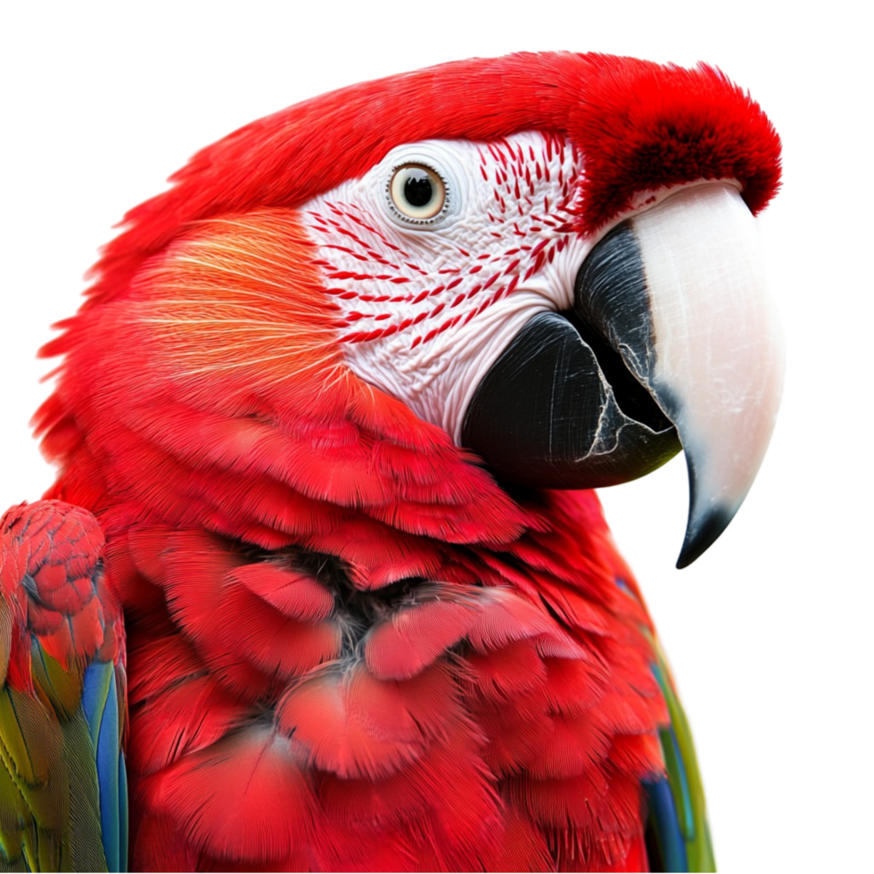 Vibrant red macaw parrot on tropical bird wildlife concept png