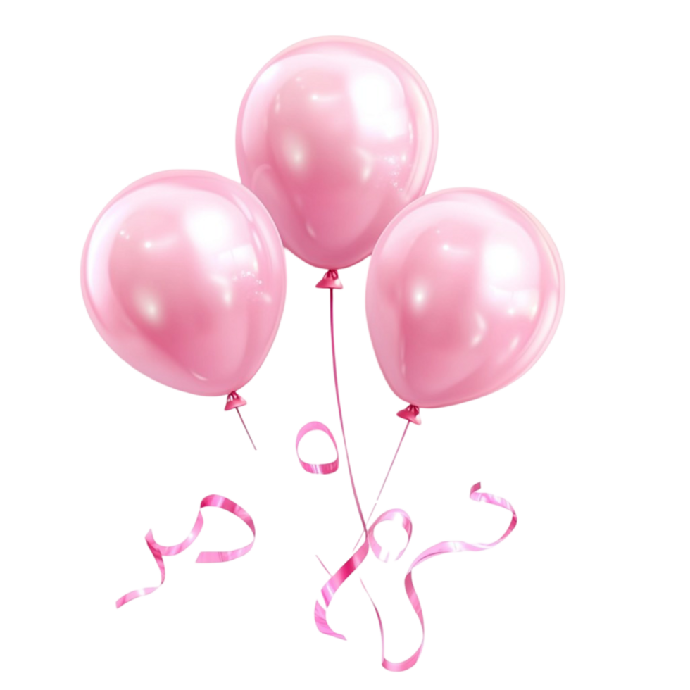 Set of pink helium balloons png