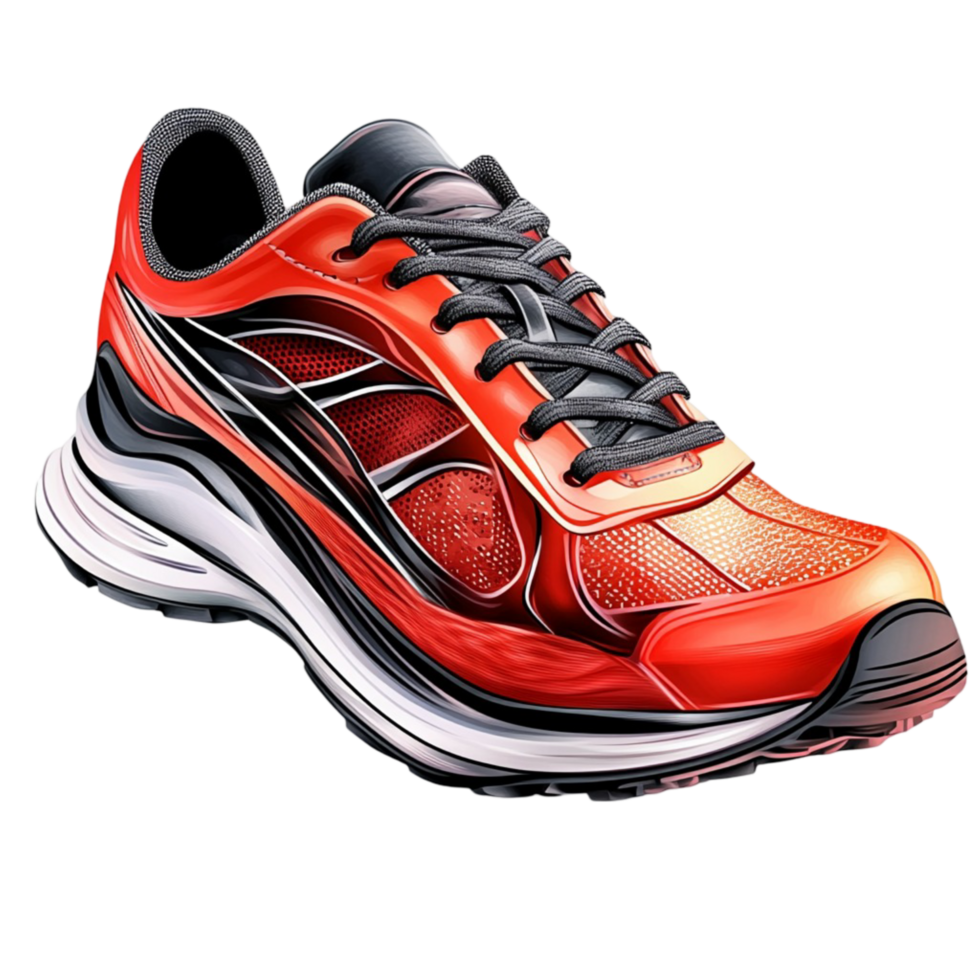 Red and Black Athletic Sneakers for Running and Training png