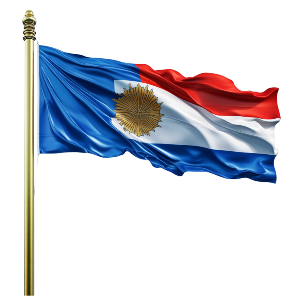 Laos Flag Waving on a Flagpole png