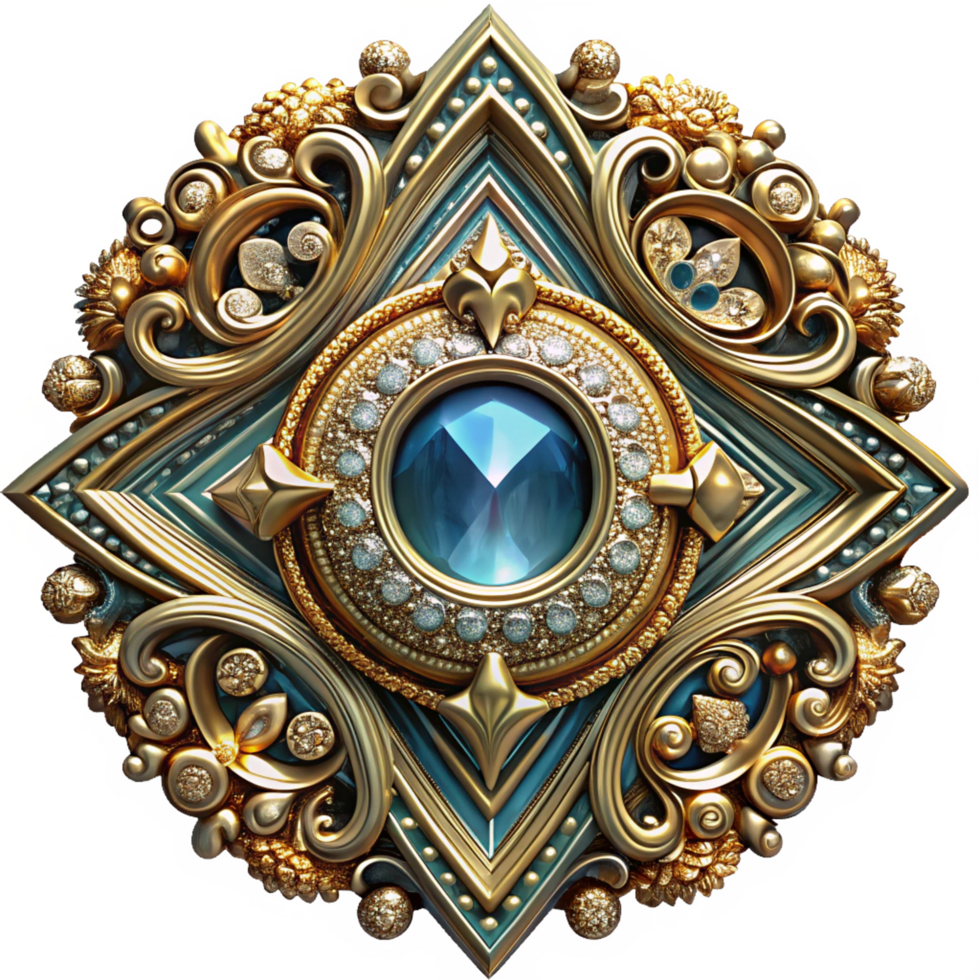 Elegant ornamental frame with fine craftsmanship and exquisite diamond setting on transparent background png