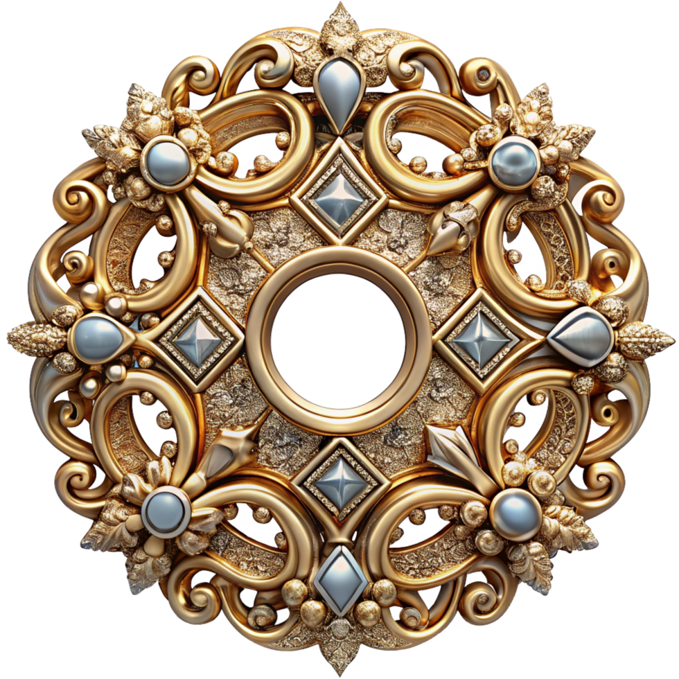 Diamond-embellished luxury frame with high-end craftsmanship on transparent background png