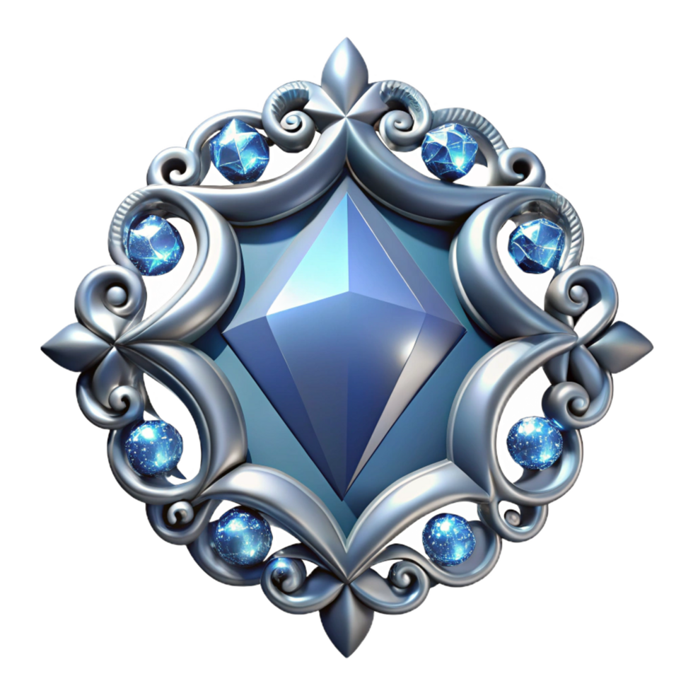 Classic ornamental frame with beautiful diamond highlights and elegance on transparent background png