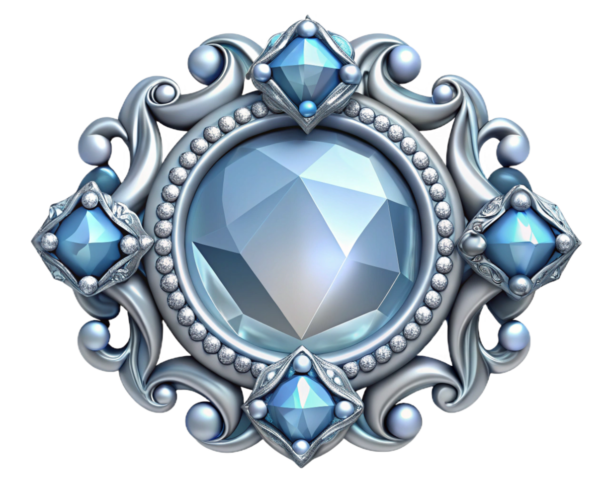 Dazzling decorative frame with intricate diamond accents and regal charm on transparent background png
