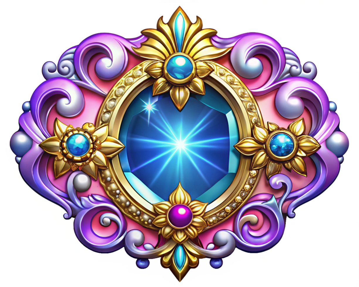 Mesmerizing ornamental frame with handcrafted detailing and diamond inlays on transparent background png