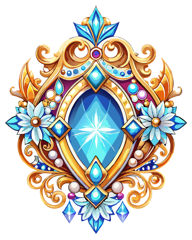 High-end ornamental frame with dazzling diamond arrangements and luxury feel on transparent background png
