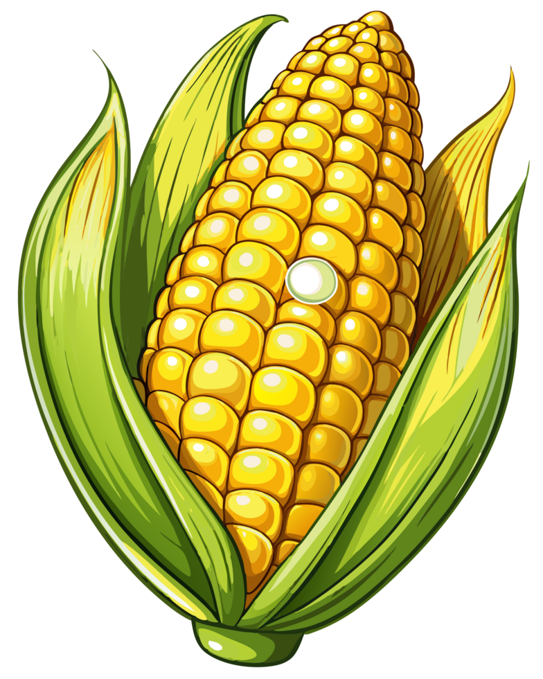 Golden corn with natural radiance on transparent background png