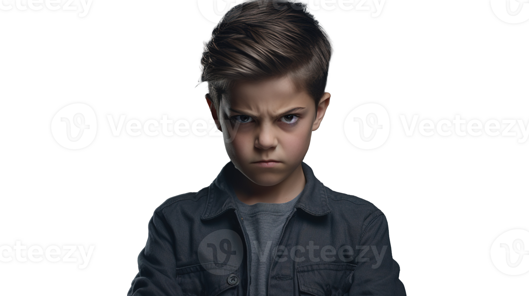 Upset Boy Looking Directly Moody Face, with Transparency png