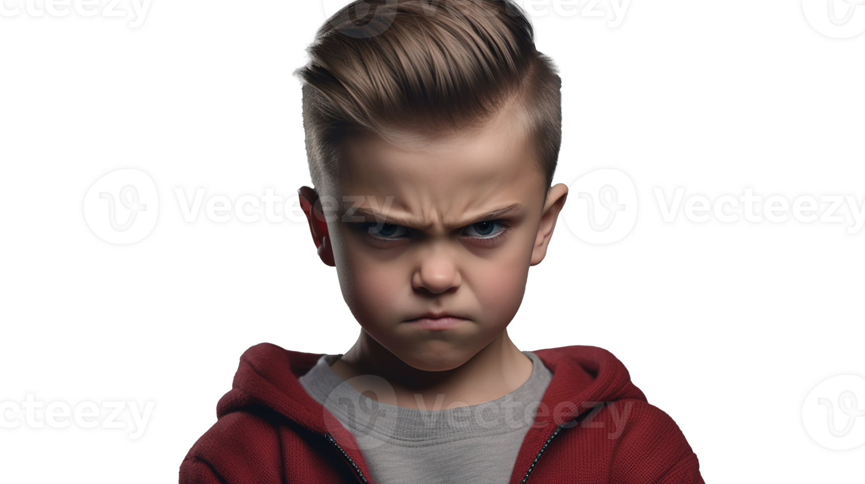 Angry Mad Upset Boy Looking at the Camera Isolated on Transparent png