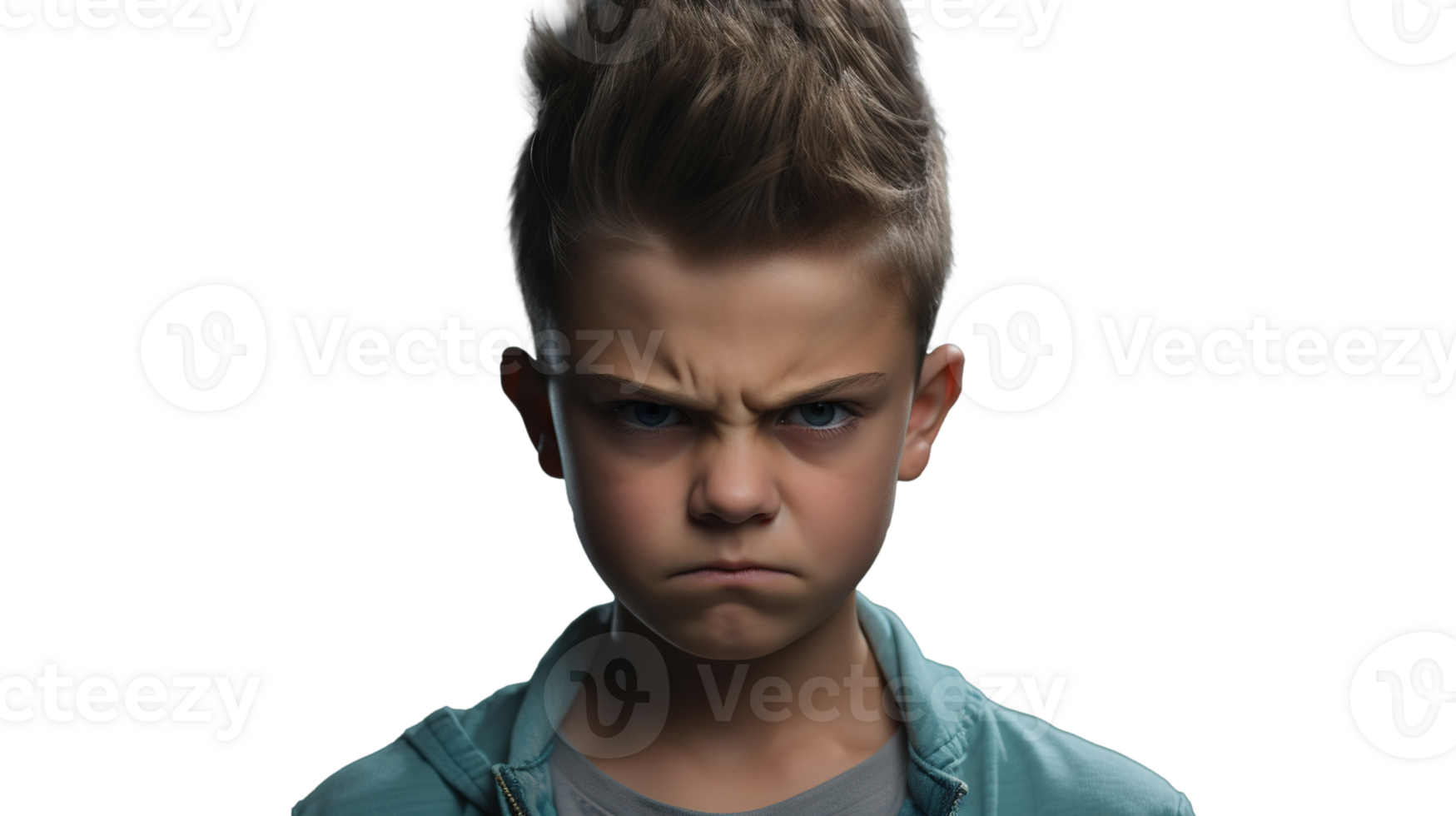 Angry Mad Upset Boy Looking at the Camera Isolated on Transparent Background png
