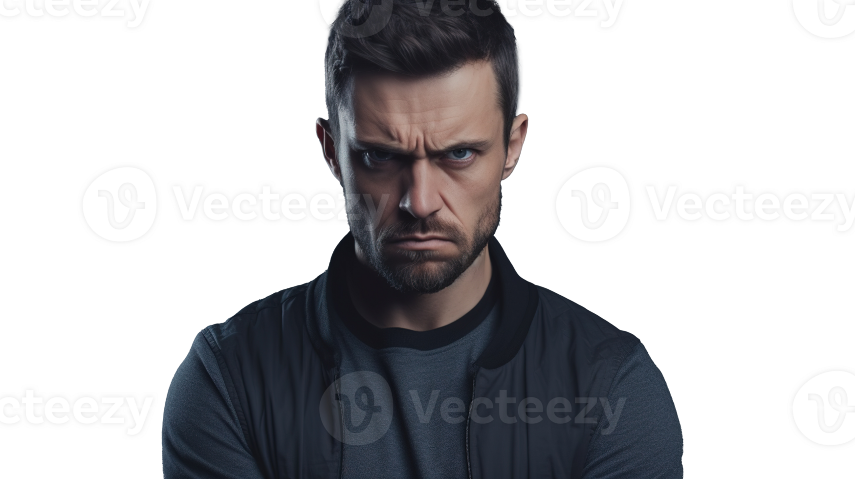 Mad Man Looking Intensely Upset Expression, Isolated Transparent png