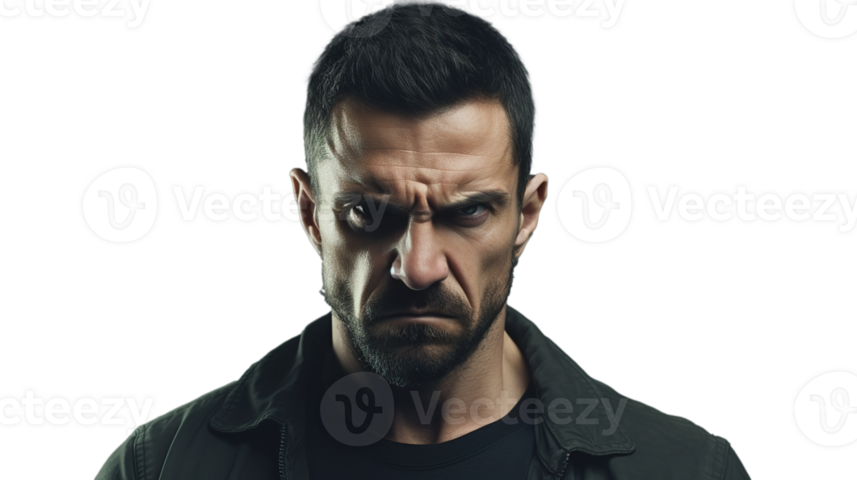 Angry Frustrated Man Glaring at Camera Transparent Background png