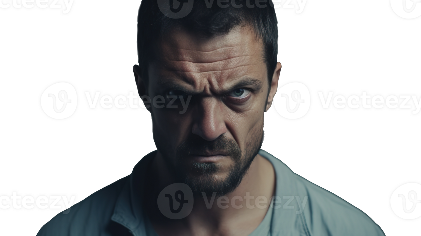 Angry Mad Upset Man Looking at the Camera Isolated on Transparent Background png