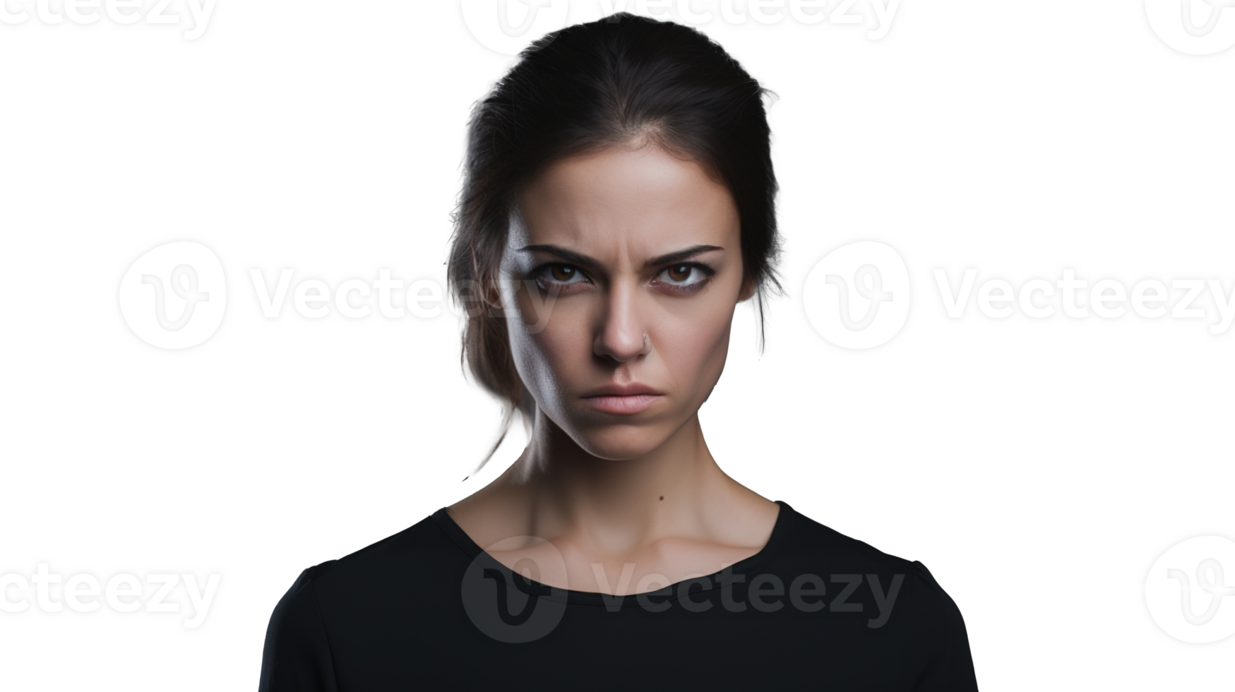 Frustrated Lady Looking Intensely Upset Expression, Isolated Transparent png