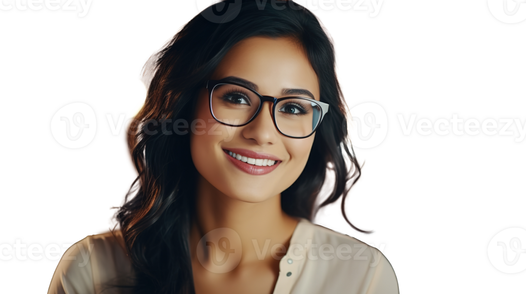 Young Adult Confident Attractive Southeast Asian Woman on Transparent, Beautiful Lady Wearing Glasses png