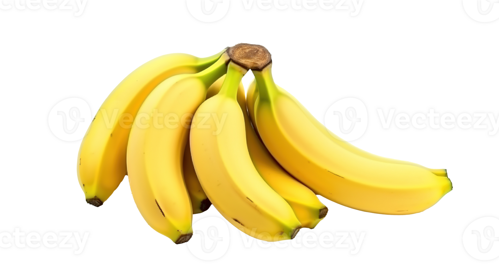 Yellow Bananas Cluster on Transparent Background. Organic, Sweet, Energy, Snack, Fiber png