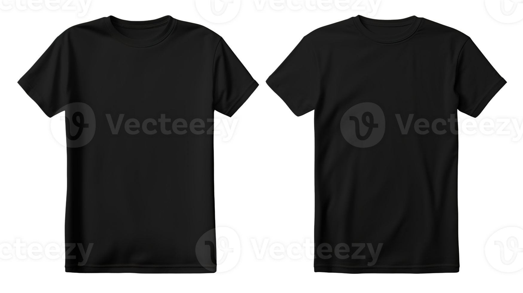Classic Black T-Shirt Mockup with Transparent Background png