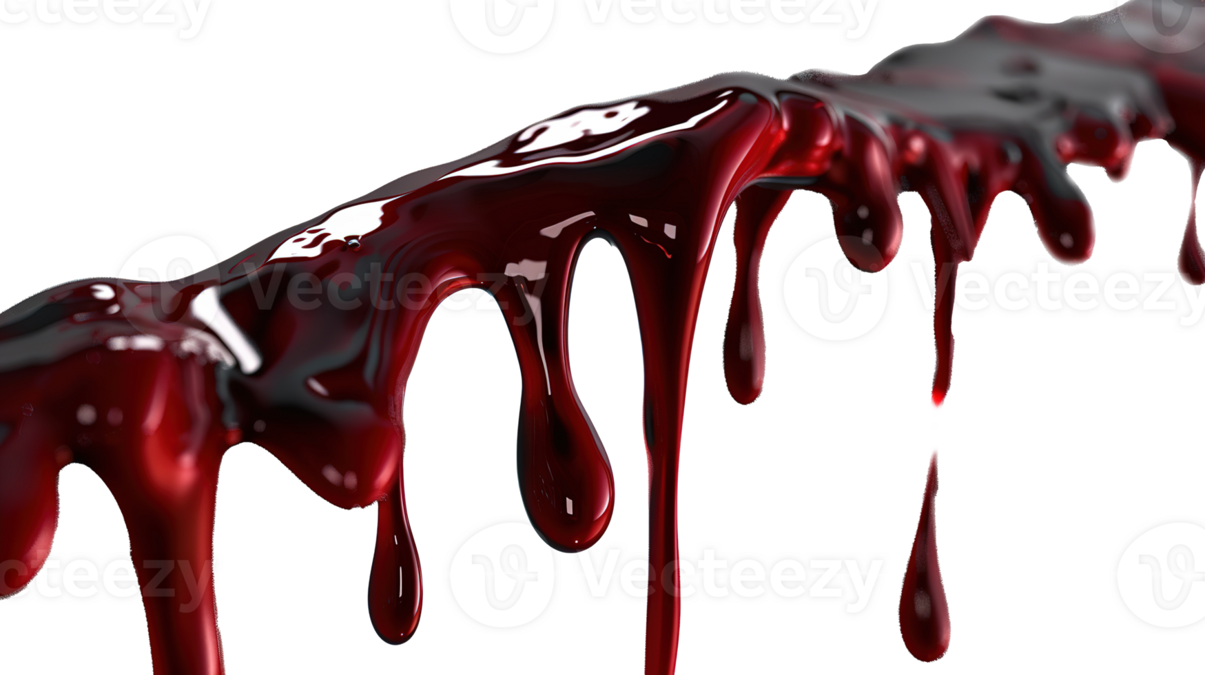 Realistic Blood Drip Isolated on Transparent Background png