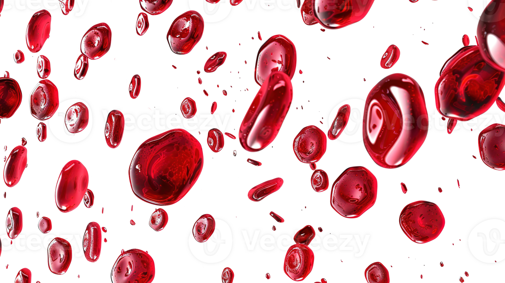 Red Liquid Blood Drip Effect on Transparent Background png