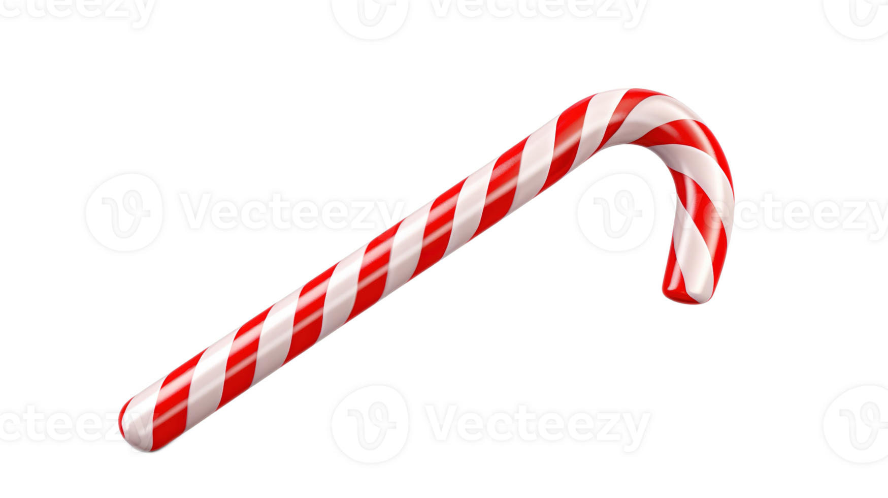 Classic Candy Cane on Transparent Background. Festive, Sweet, Holiday Treat png