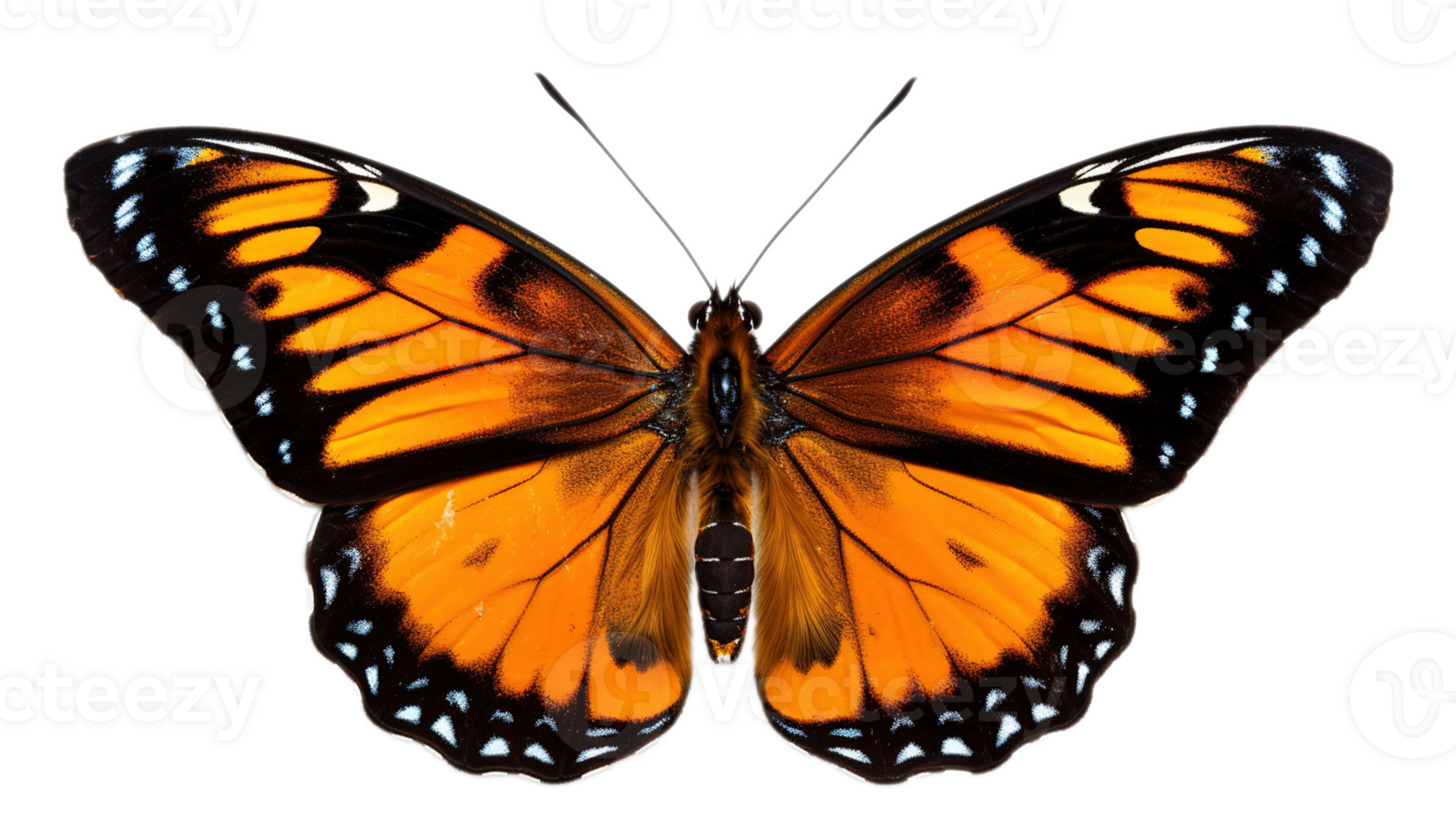 Beautiful Butterfly Moth in Flight on Isolated Transparent png