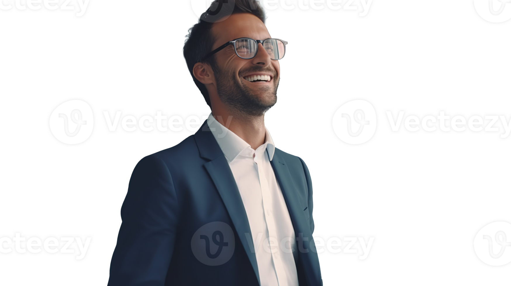 Cheerful Corporate Professional Man on Transparent Background, Business and Success png