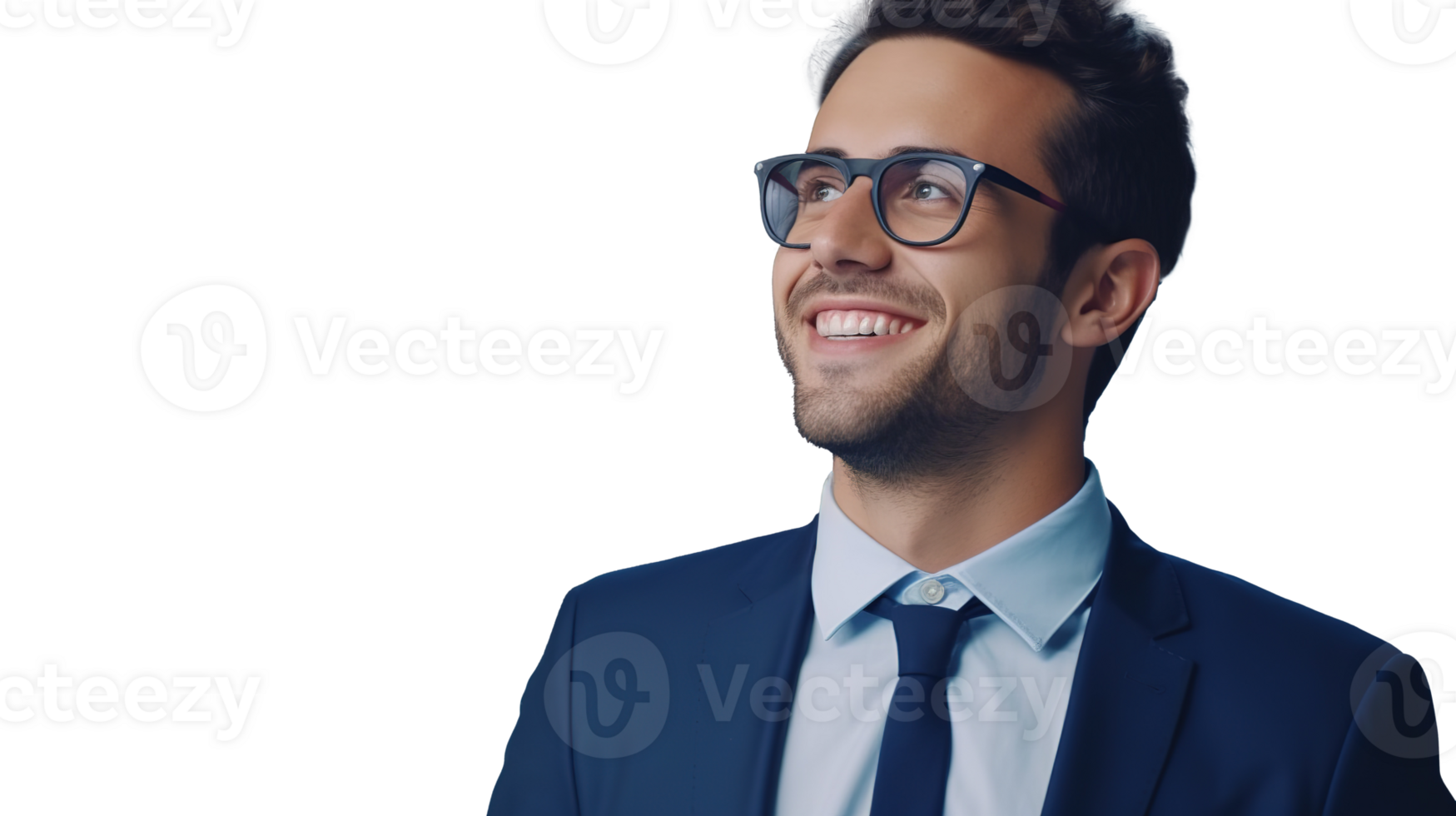 Happy Successful Young Entrepreneur Isolated on Transparent png