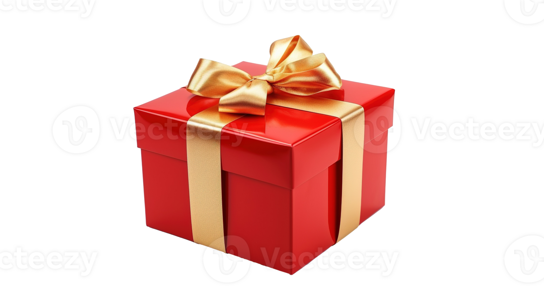 Wrapped Holiday Gift Box on Transparent Background png
