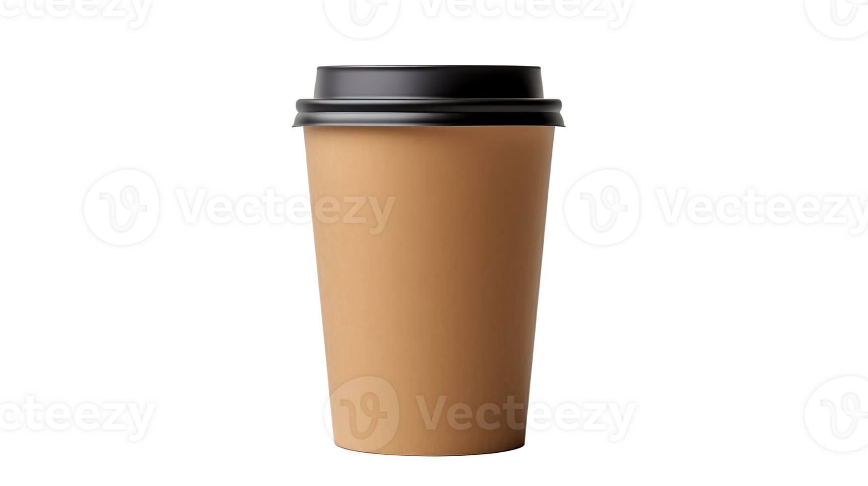 Reusable Kraft Coffee Cup on a Transparent Background Perfect for Mockups png