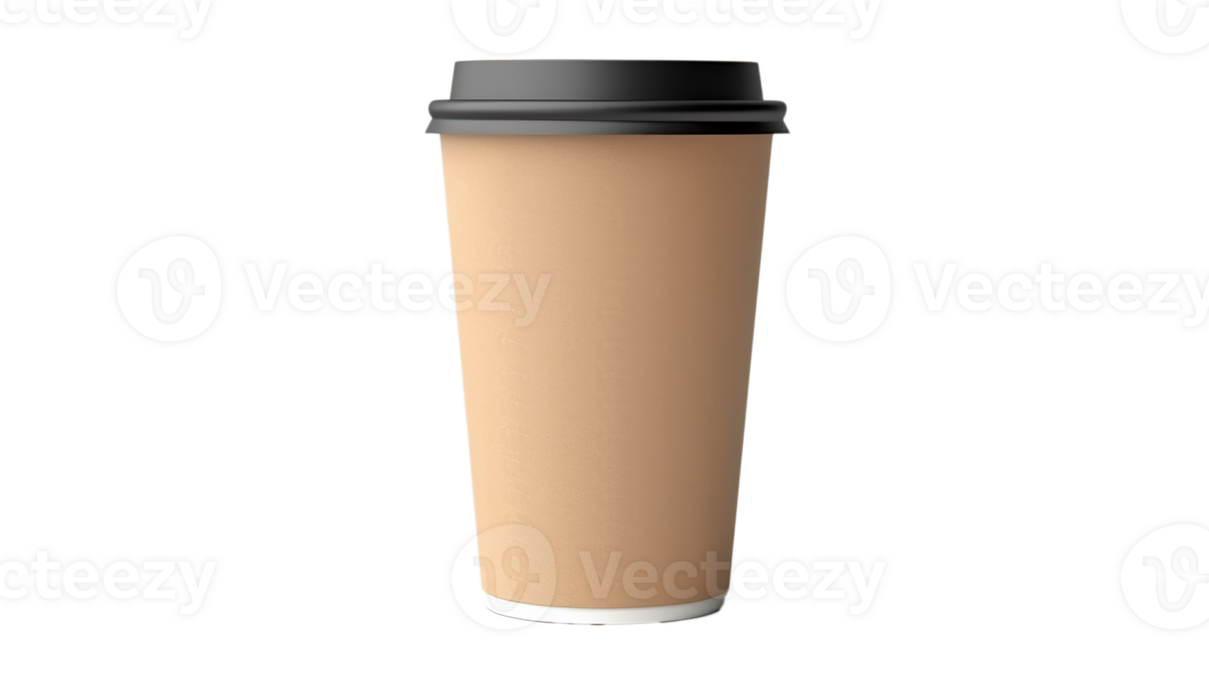 Minimalist Kraft Coffee Cup Mockup on Transparent png