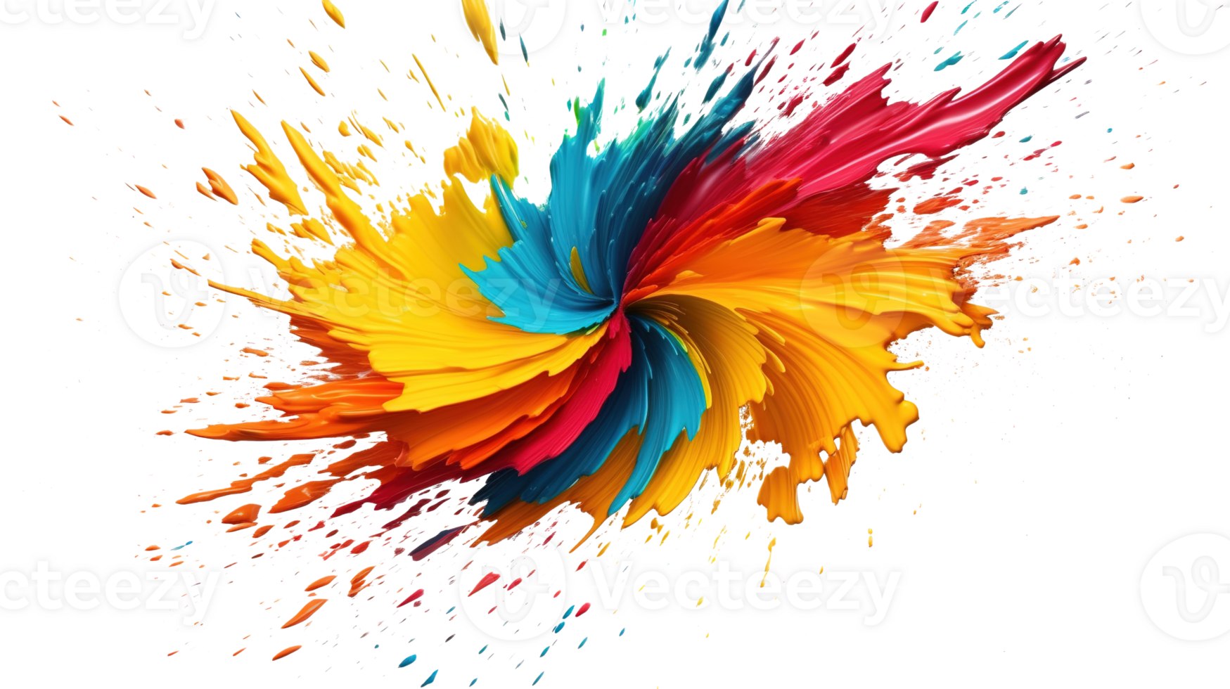 Abstract Fluid Motion Ring. Smooth Curved Waves with a Splash of Color on Transparent png