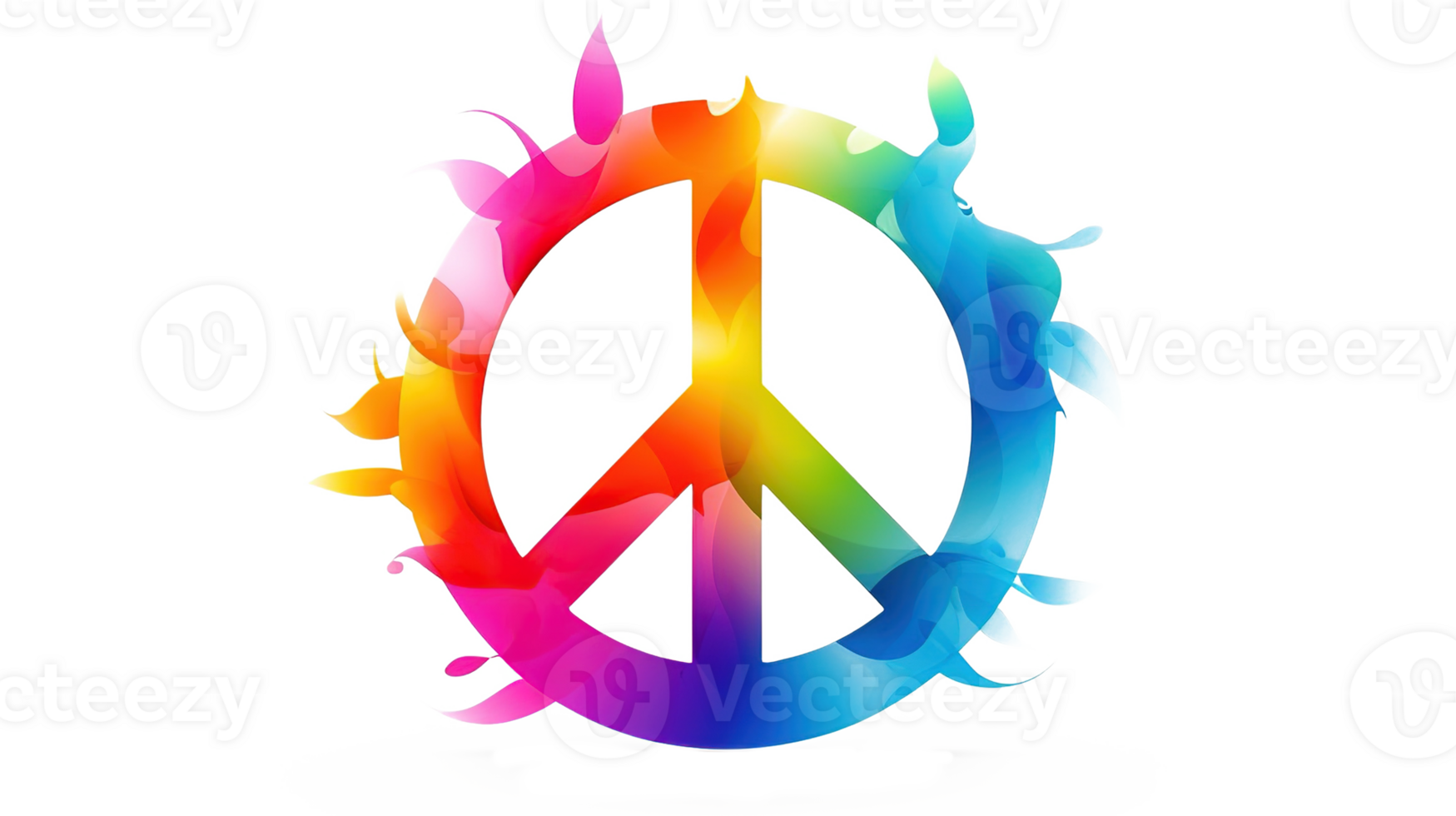 Multicolored Peace Logo Transparent Background for Creative png