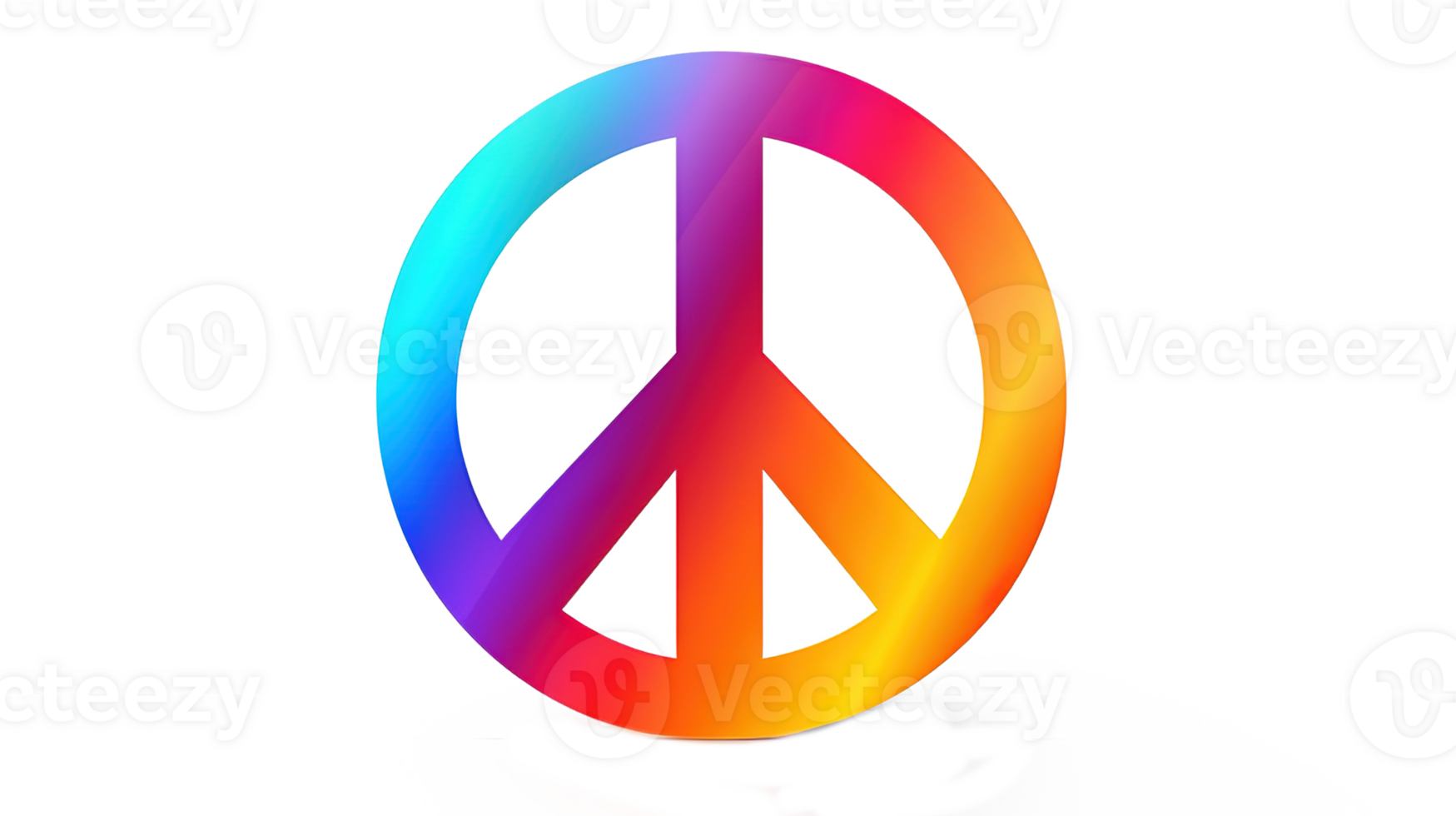 Vibrant Peace Symbol on Transparent Isolated Colorful png