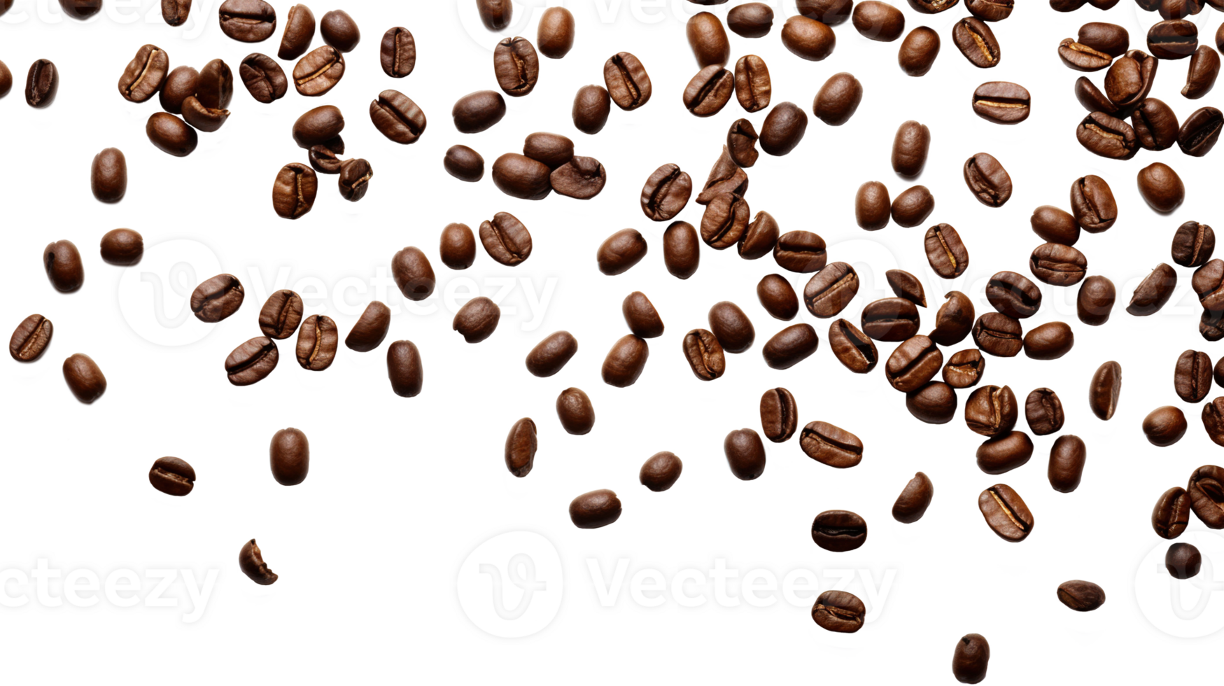 Coffee Beans Flying Isolated on Transparent Background png