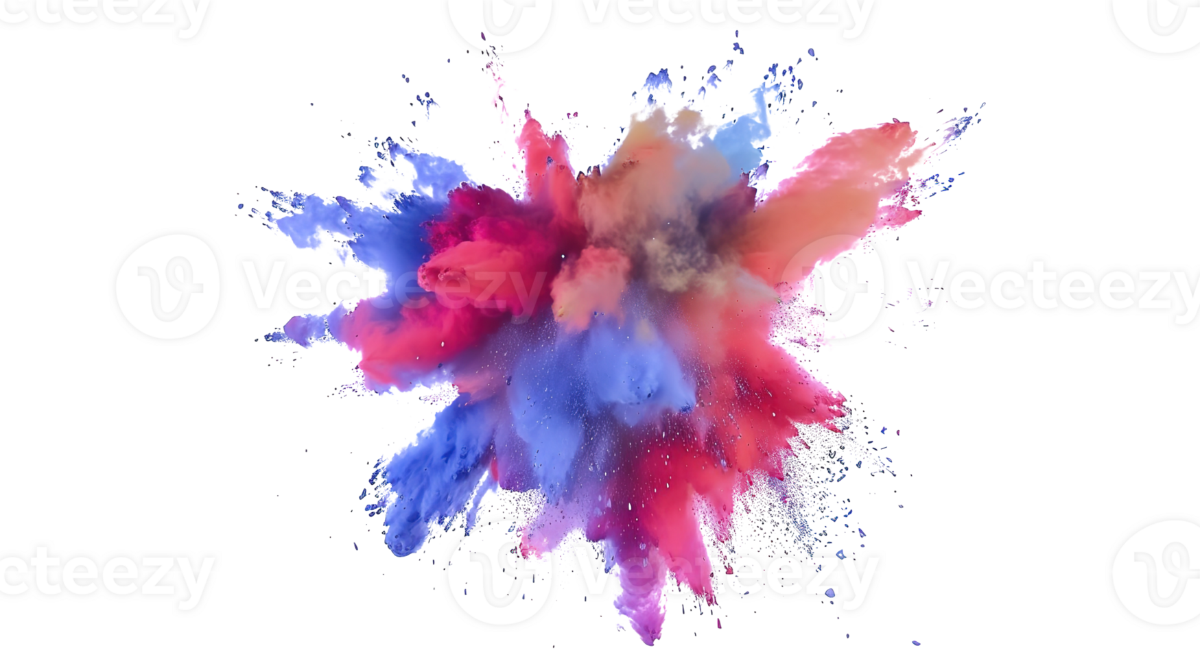 Abstract Holi Color Powder Blast on Transparent Background Creative Paint Splash png