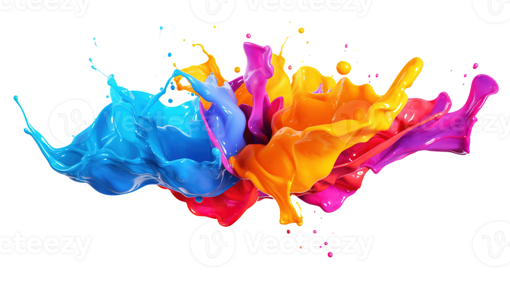 Abstract Color Splash Dynamic Paint Burst on Transparent png