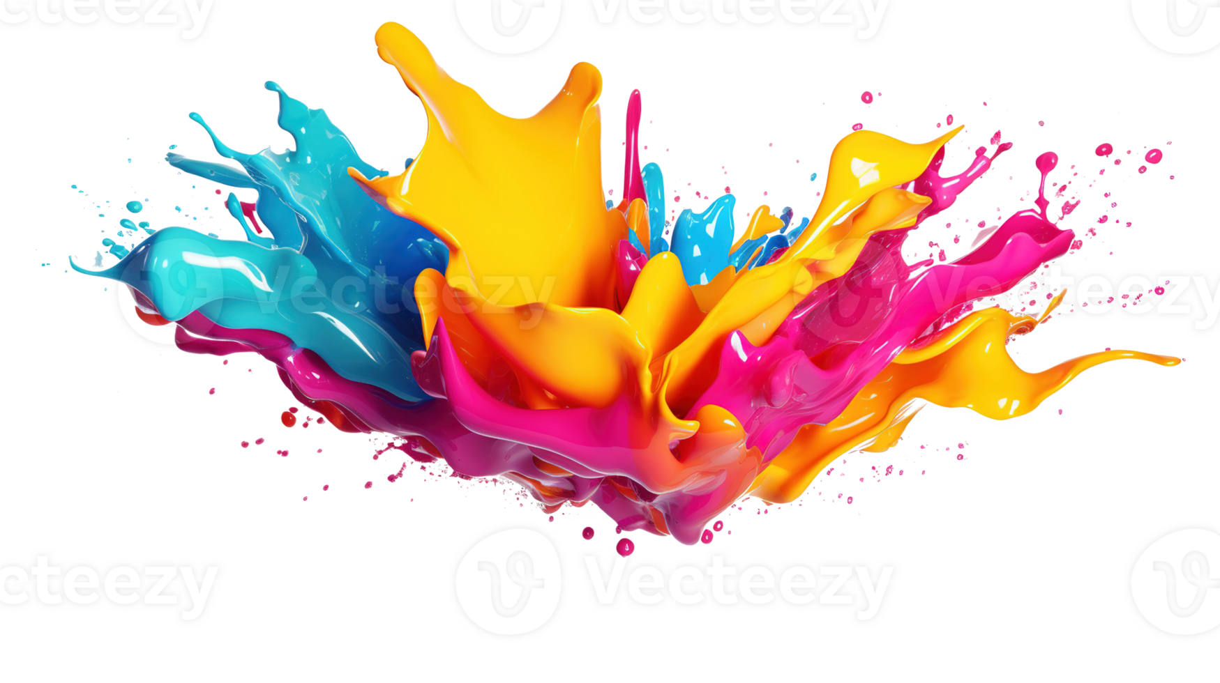Colorful Paint Splash Isolated on Transparent Background png