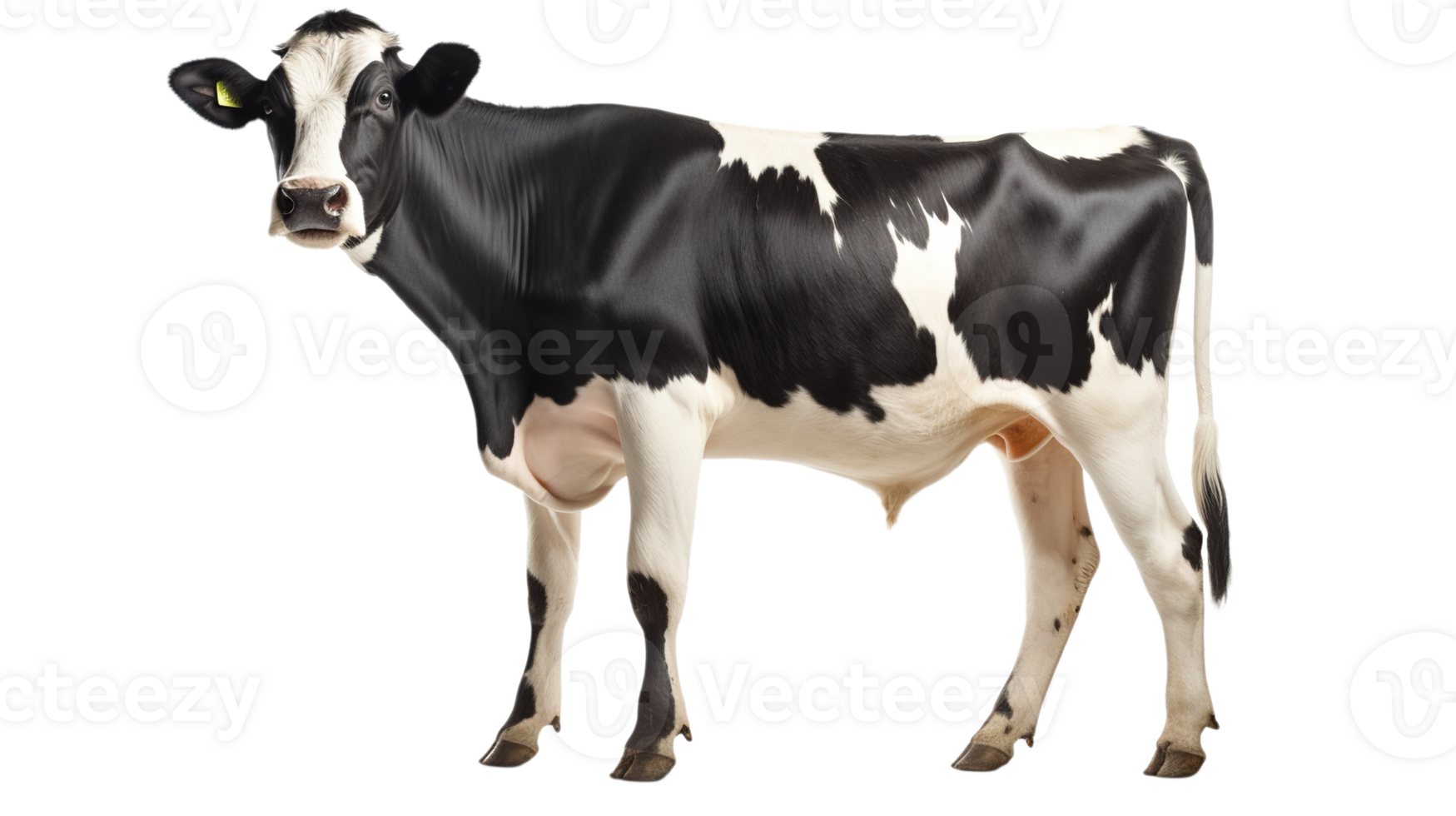 Realistic Cow on Transparent Ranch, Beef, and Milk Production Concept png