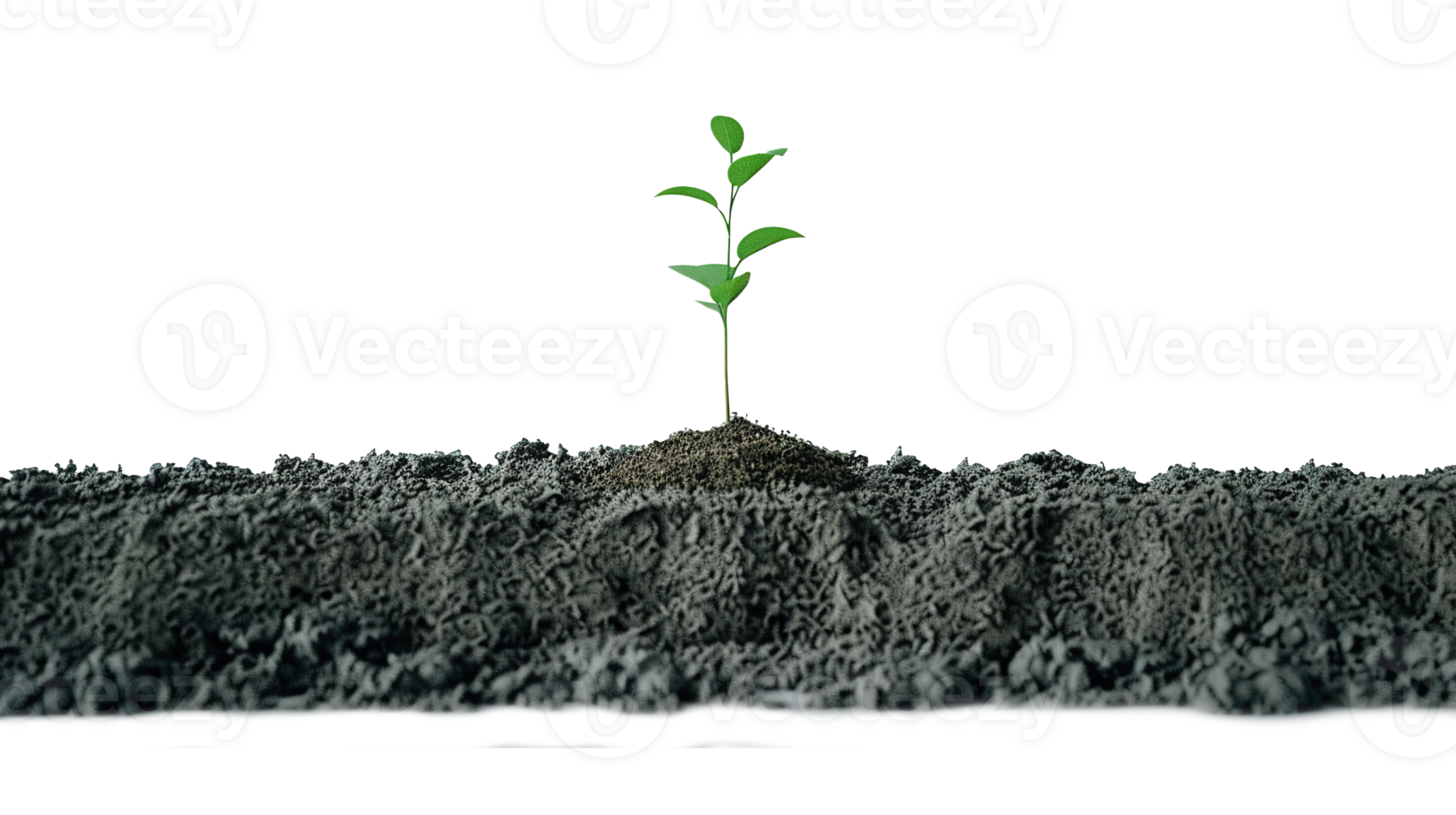 Layered Soil and Green Sprout on Ecology Farming Symbol png