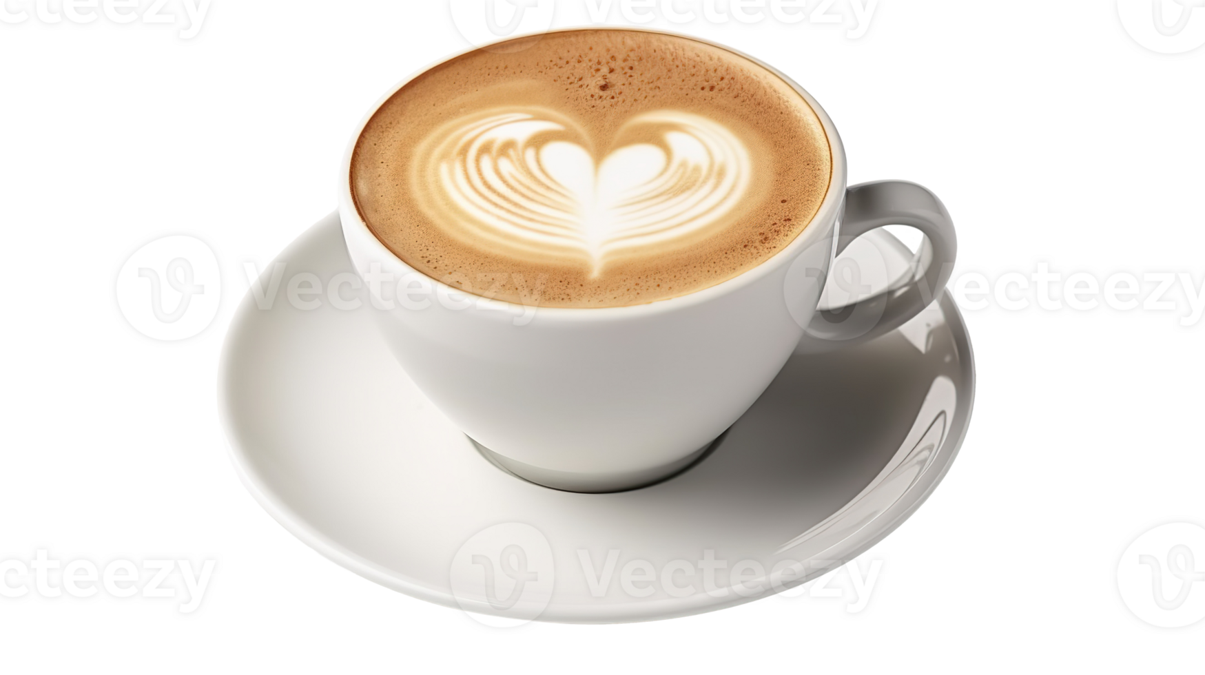 Cup of Latte Coffee Isolated on Transparent Background png