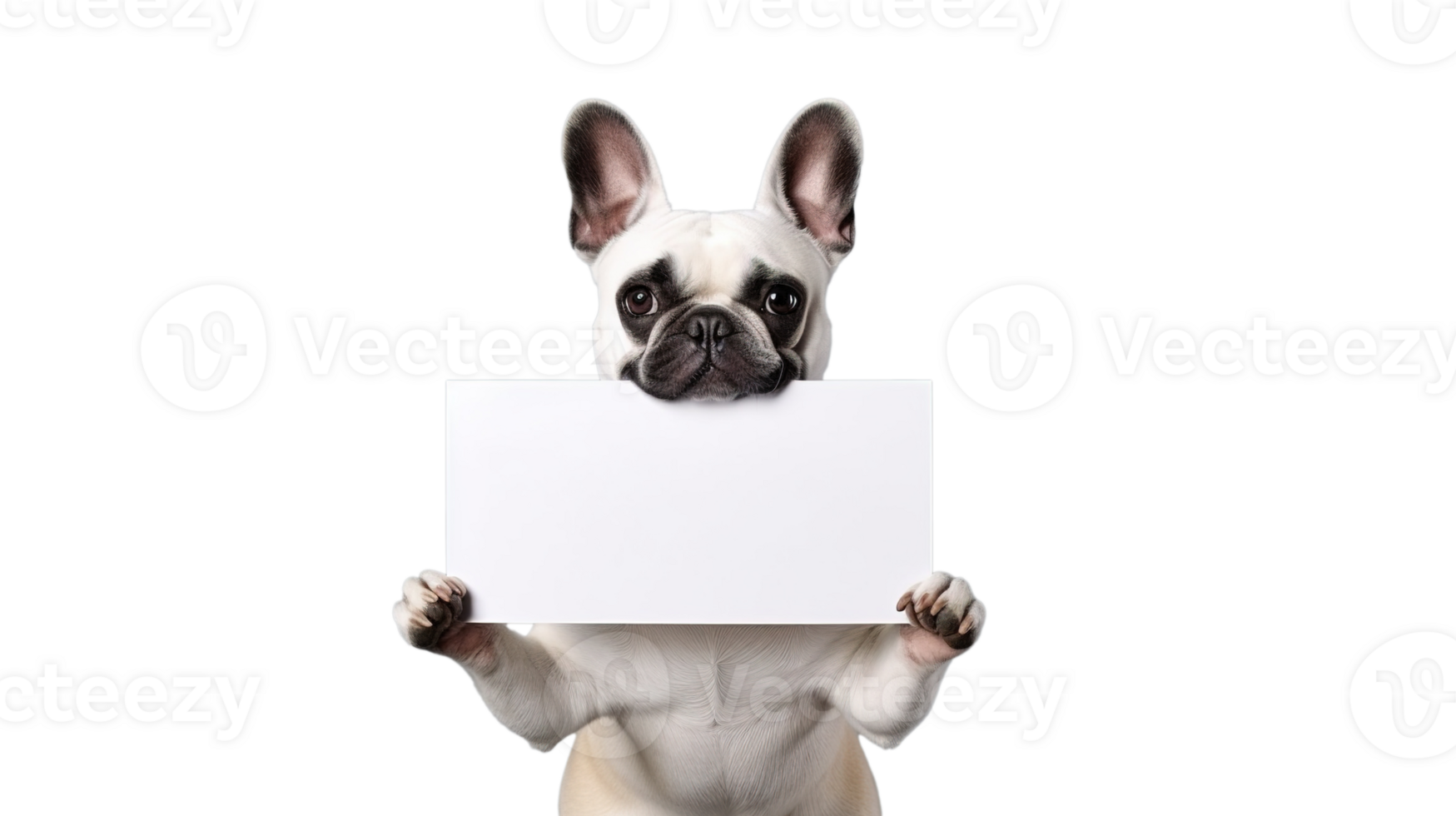 Adorable Puppy with Blank Paper Isolated on Customizable Message Space png