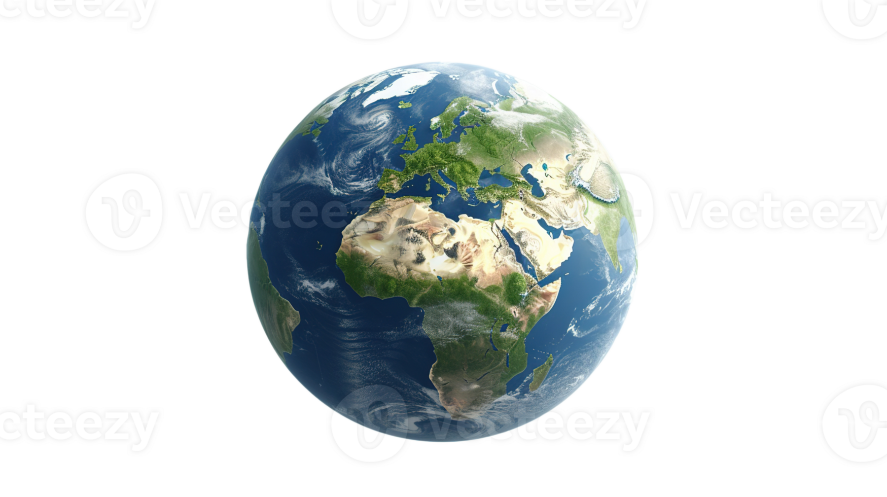 Beautifully Rendered 3D Globe on Transparent Background World Geography png