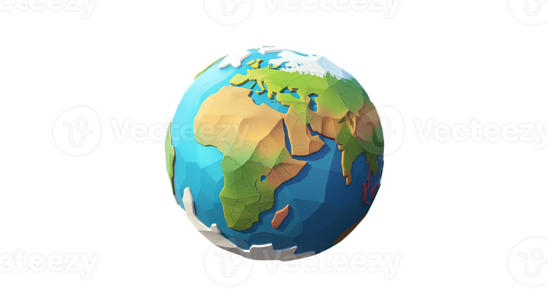 Earth Day Cute 3D Cartoon Planet on Transparent png