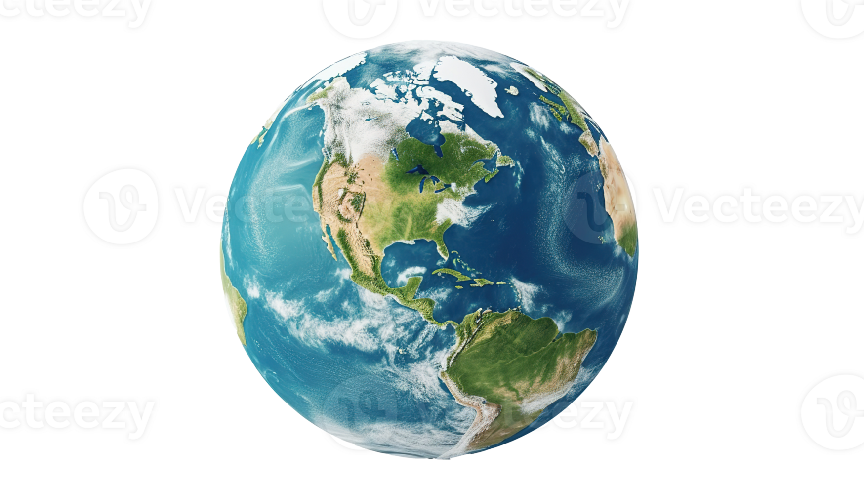 Realistic Planet Earth in 3D Isolated on Global png