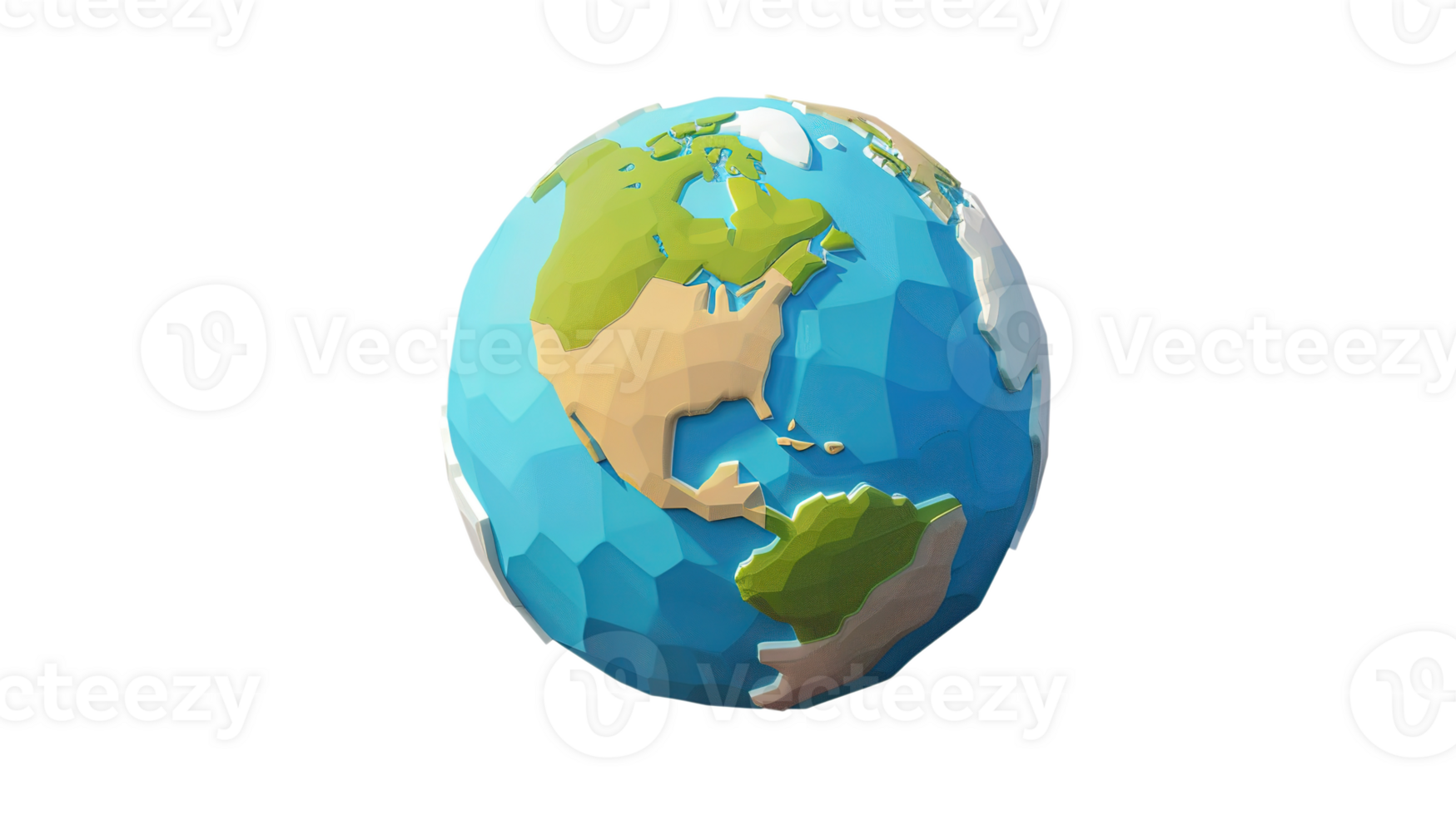 Earth Day - Cartoon Planet Earth 3D Isolated on Transparent Background with Copy Space. Enviroment Day png