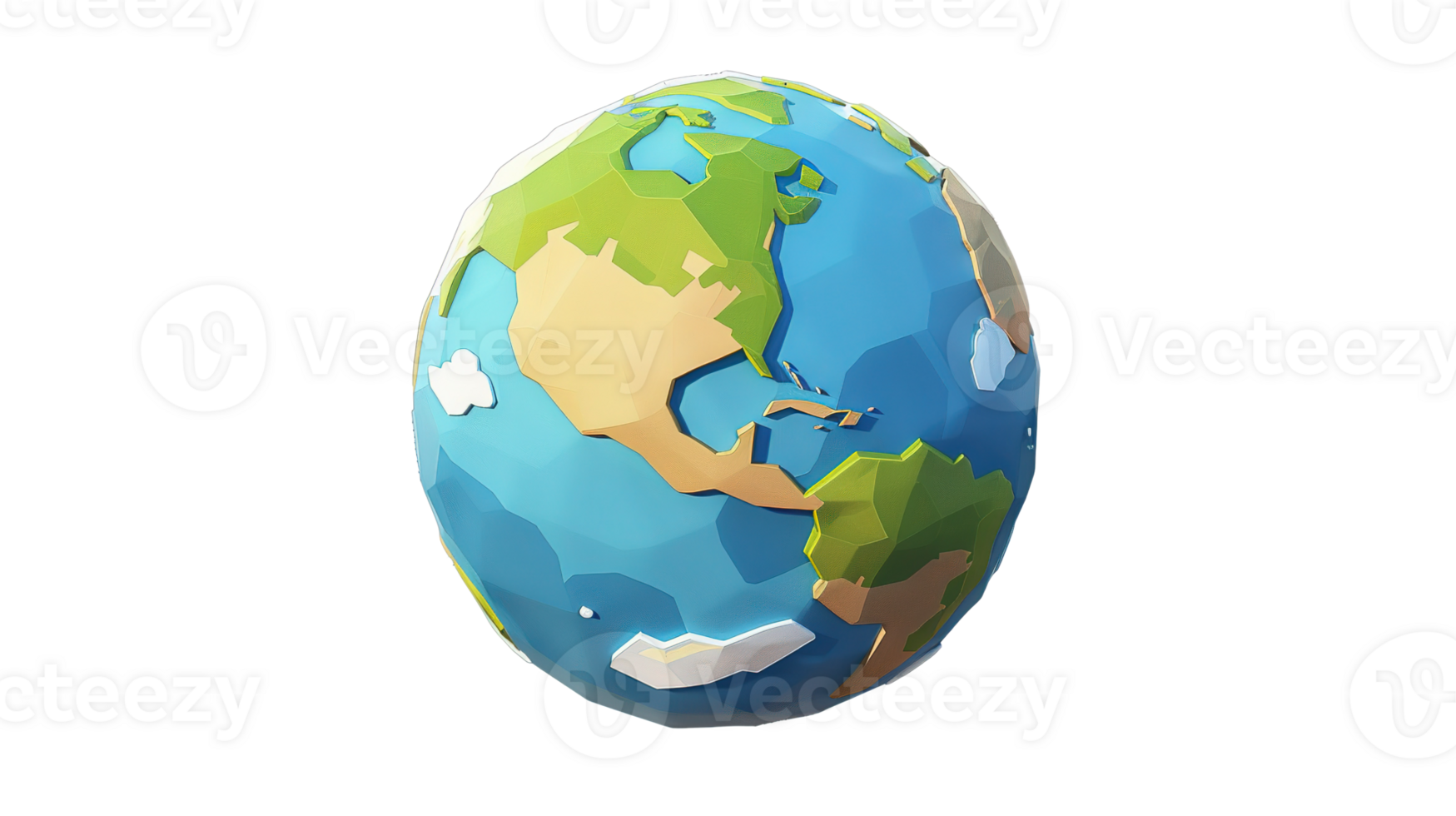 Earth Day - Cartoon Planet Earth 3D Isolated on Transparent Background with Copy Space. Enviroment Day Concept png