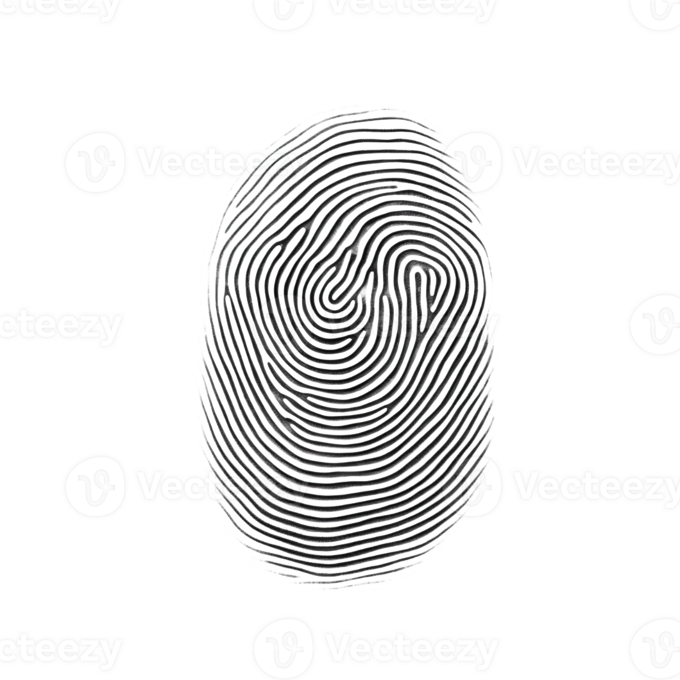 Digital Fingerprint on Transparent Lock Identification Concept png