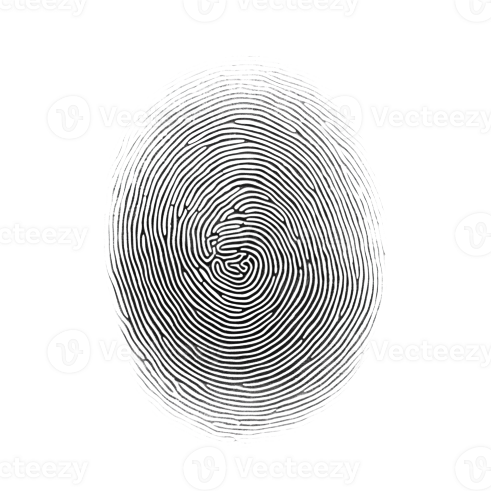Digital Fingerprint on Transparent Lock Identification png